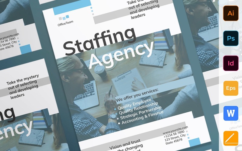 Ready-to-Use Staffing Agency Poster Corporate Template Corporate Identity