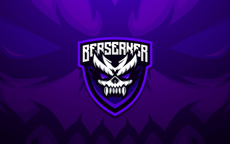 Berserker Skull Mask Mascot Logo Logo Template