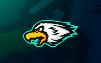 Gold Eagle Head Mascot Logo template
