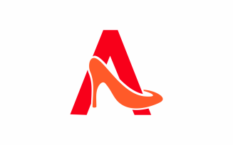 Letter A Shoe Logo Template