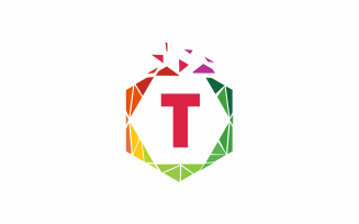 Letter T9 Hexagon Logo Template