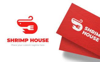 Fork Shrimp Logo Template