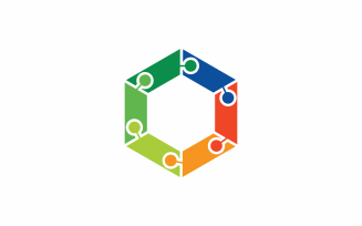 Hexagon Puzzle Logo template