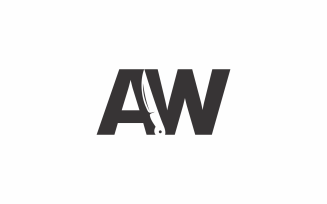 Letter A and W Knife Logo template