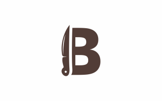 Letter B Knife Logo template
