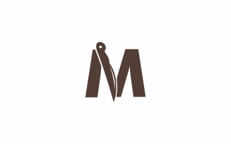 Letter M Knife Logo template