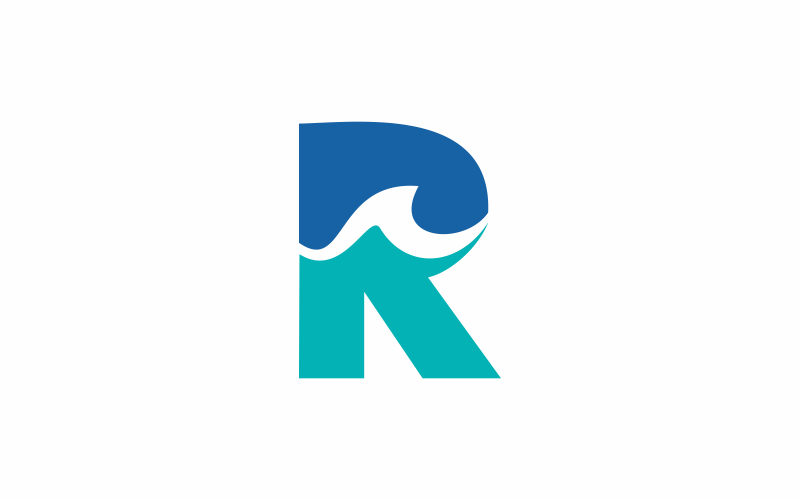 Letter R Wave Logo template Logo Template