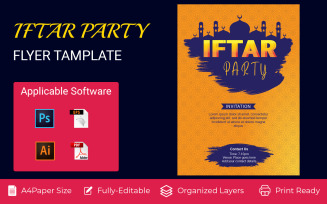Abstract Iftar Party Invitation Flyer Corporate Identity Design