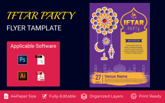 Beautiful Iftar Party Invitation Flyer Corporate Identity Design