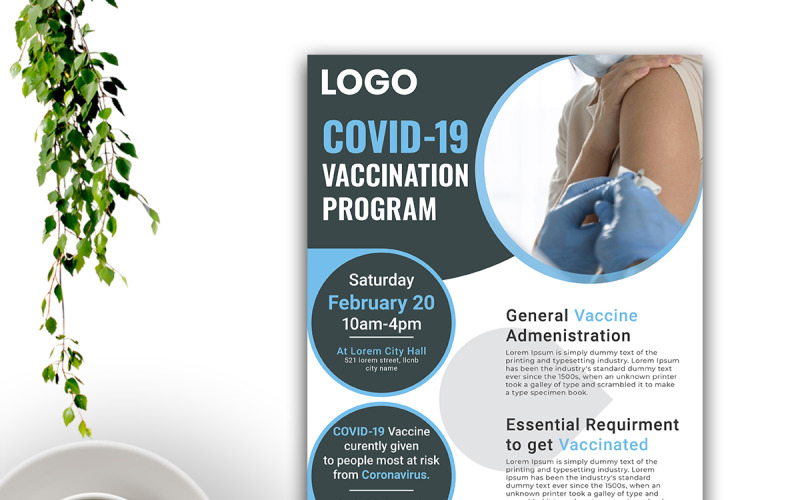Covid-19 Vaccination Program Flyer Corporate identity template Corporate Identity