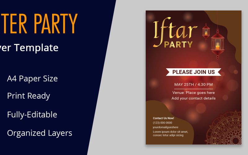 Iftar Party Celebration Corporate Poster Corporate Identity