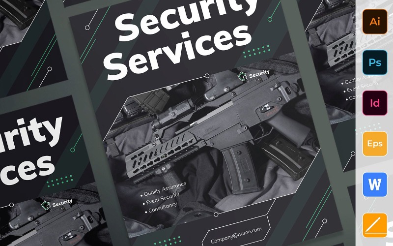 Professional Security Guard Services Poster Corporate Template Corporate Identity