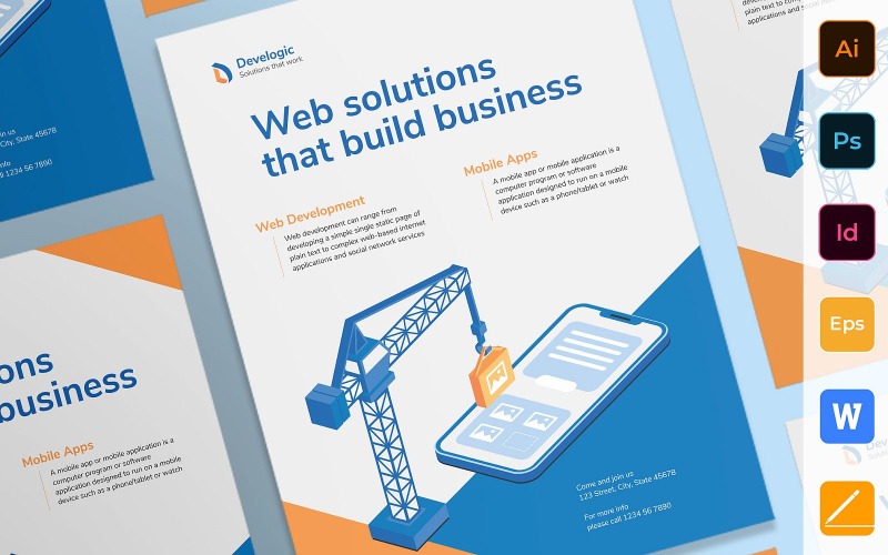 Professional Web and Mobile App Development Poster Corporate Template Corporate Identity