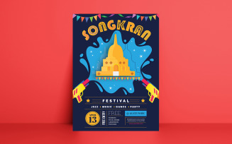 Songkran Festival Flyer Corporate Identity Template