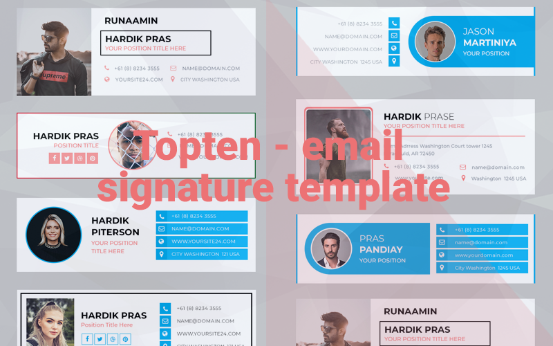 Topten PSD Email E-signature templates Infographic Element