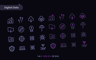 Digital Data - Icons Sets for Digital Data and Computing
