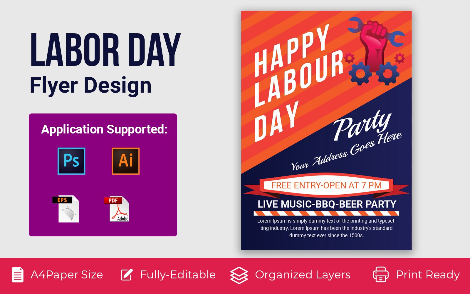 Template #173384 Labour Day Webdesign Template - Logo template Preview