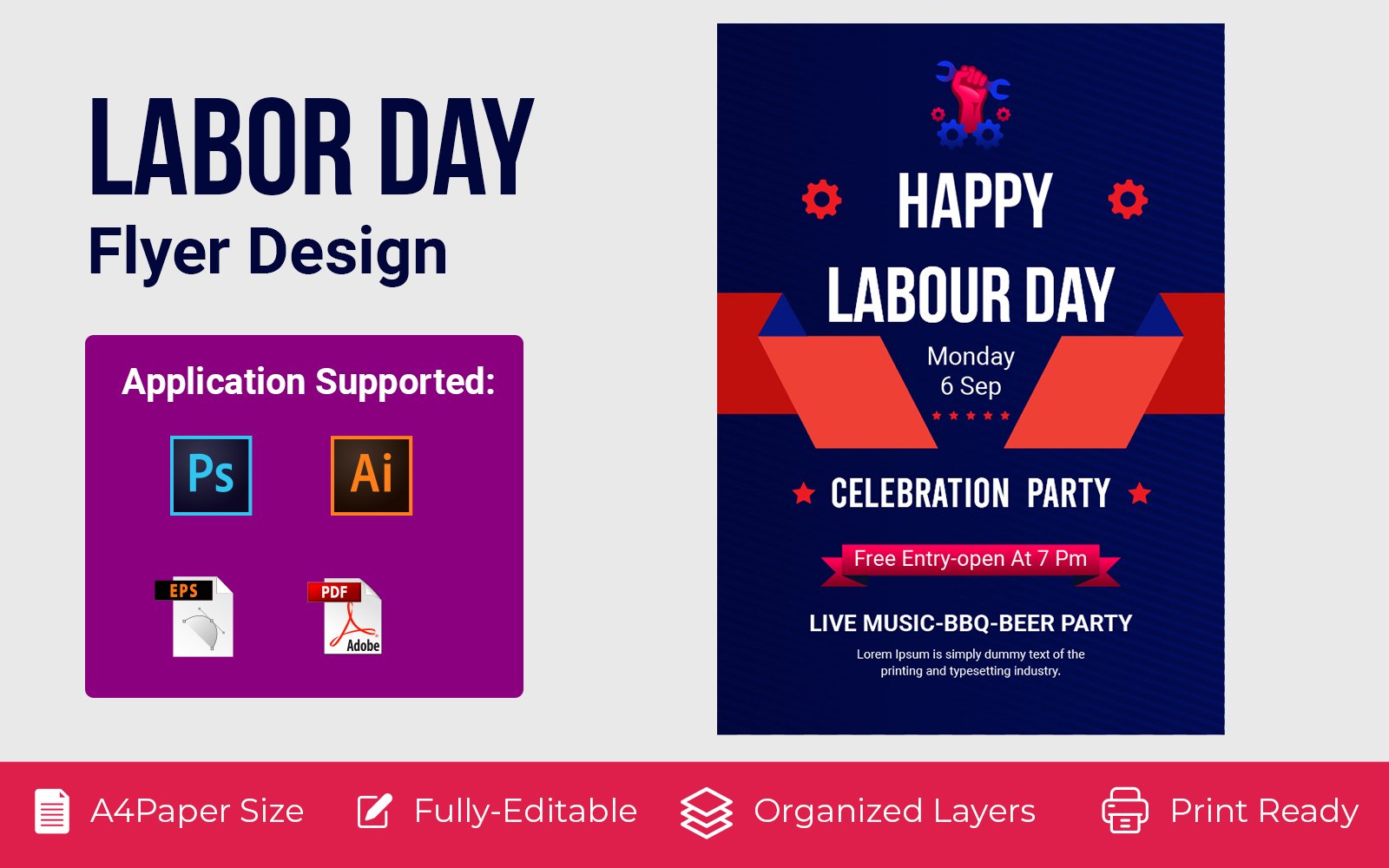 Template #173392 Labour Day Webdesign Template - Logo template Preview