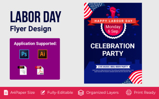 American Labor Day Advertising Banner Corporate Identity Template