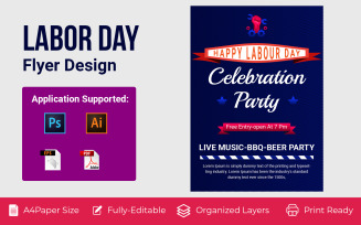 American Labor Day Advertising Flyer Corporate Template