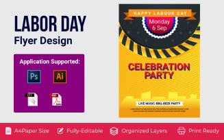 American Labor Day Advertising Poster Corporate Template