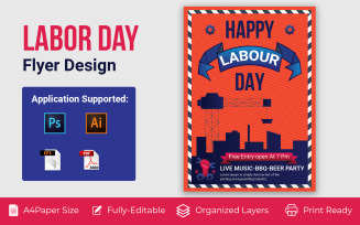 American Labor Day Vector Design Corporate Identity Template