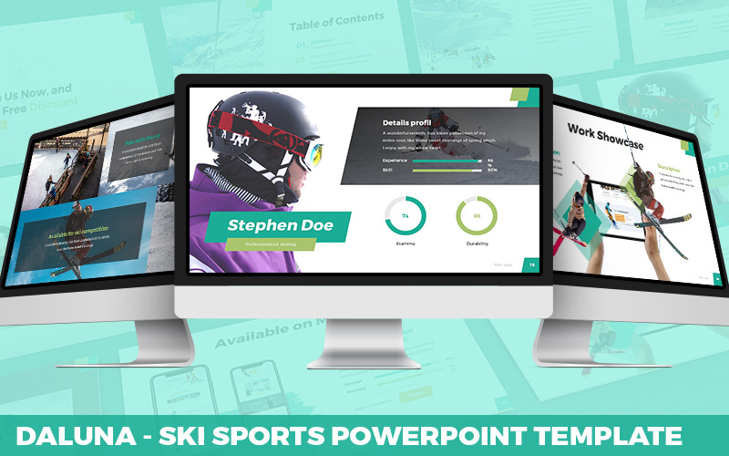 Daluna - Ski Sports Powerpoint Template PowerPoint Template