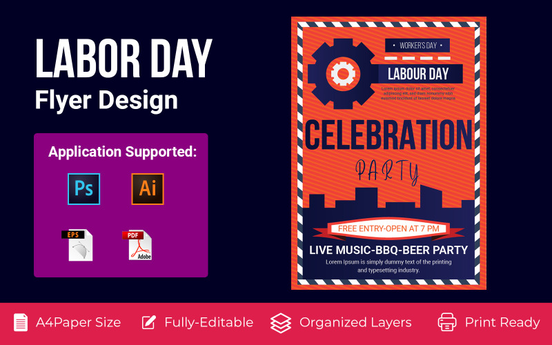 Labor Day Flyer Corporate Template Corporate Identity