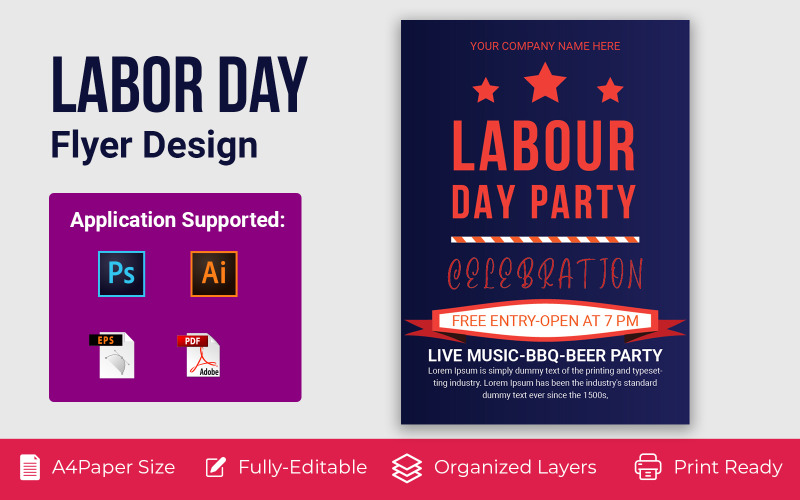 Labor Day Poster Design Corporate Template Corporate Identity