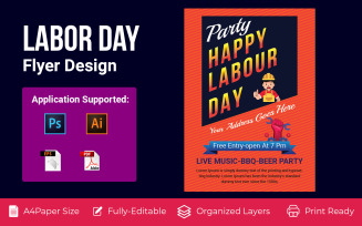 Labor Day Poster, Flyer Corporate Template