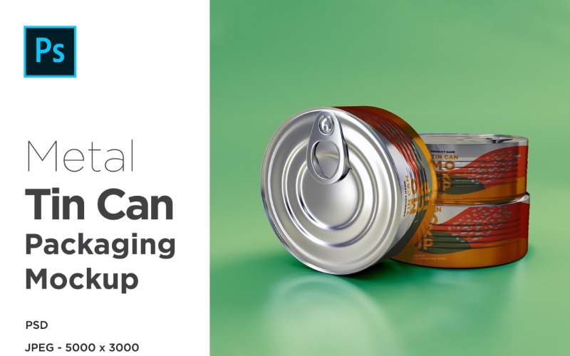 Metal Can Packaging Mockup 4 Product Mockup