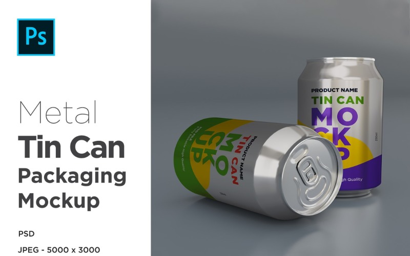 Metal Soda Tin Can Mockup 2 Product Mockup
