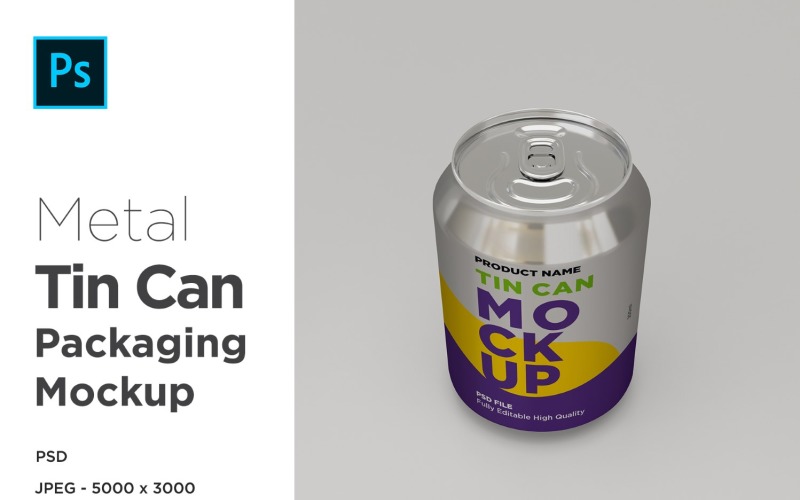 Metal Soda Tin Can Mockup Product Mockup
