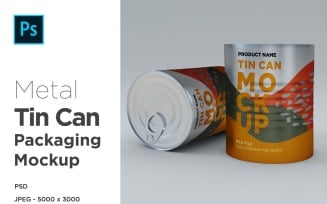Round Tall Tin Can Packaging Mockup 2