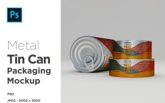 Round Tall Tin Can Packaging Mockup 7