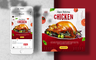 Chicken Menu Social Media Banner Template