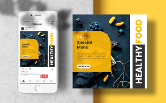 Culinary Food Instagram Feed Social Media Template Post Banner