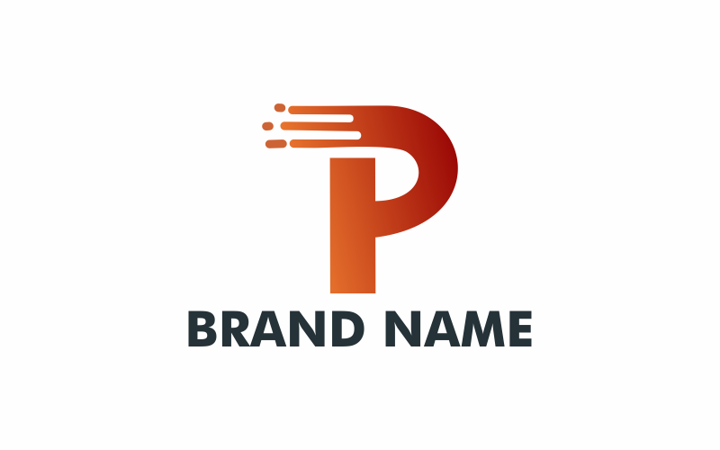 Letter P Delivery Logo Template