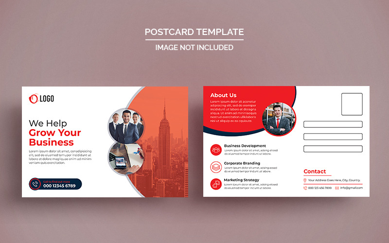 Business Agency Postcard Design Corporate Template Corporate Identity