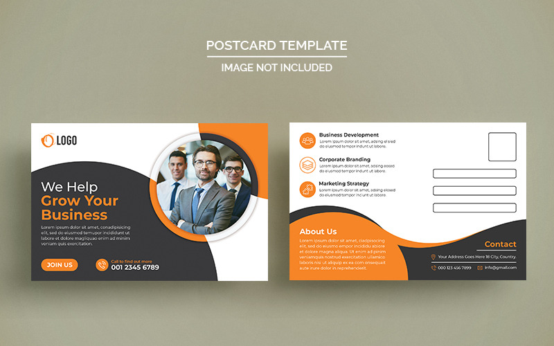 Business Service Postcard Design Corporate Template Corporate Identity