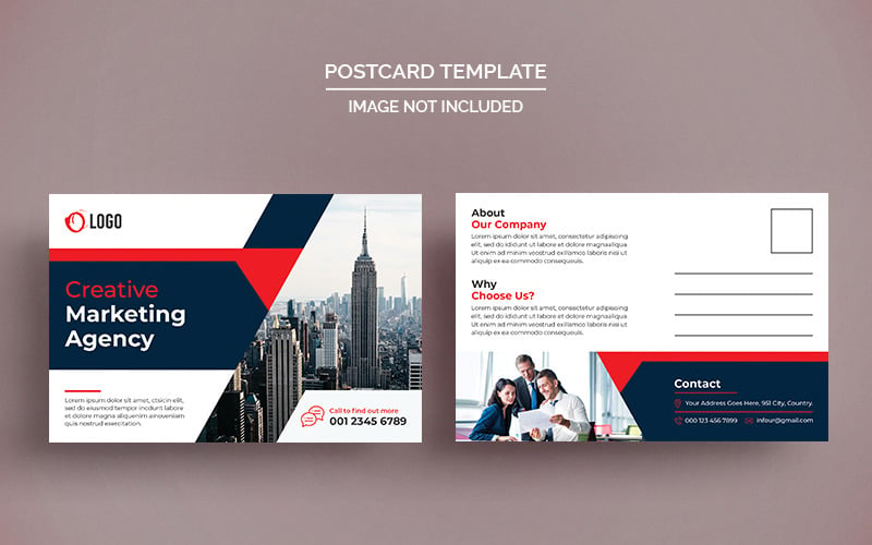 Creative Agency Postcard Design Corporate Template Corporate Identity