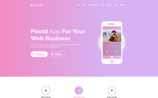 Pixoid - App Landing Page