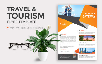 Travel Flyer Corporate Identity Design with Contact and Venue Details.