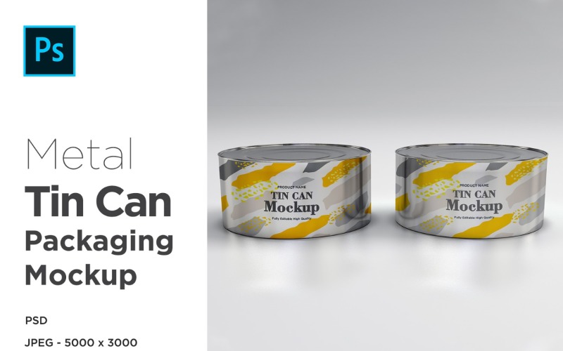 Two Metal Canister Mockup Product Mockup