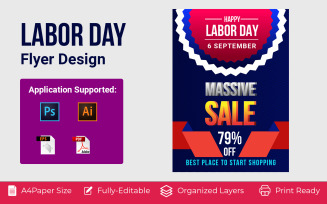 USA Happy Labor Day Sale Poster Corporate identity template