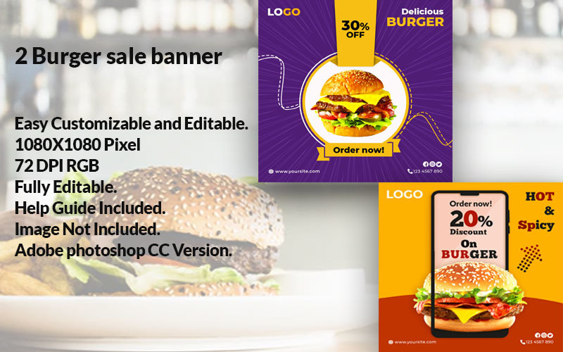 Burger Sale Banner Social Media