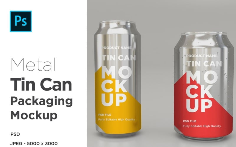 Two Metal Soda Can Mockup Product Mockup