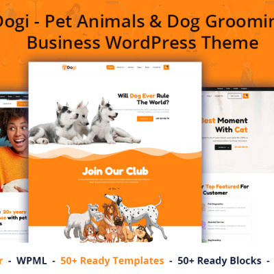 Dogi - Pet Animals & Dog Grooming Business WordPress Theme #173756