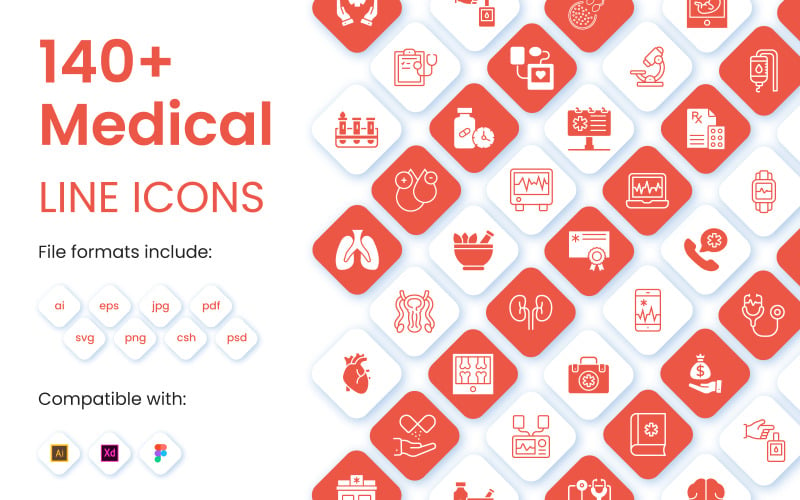 140+ Set of Medical Iconset template Icon Set