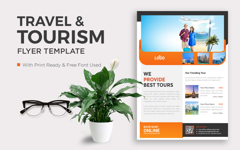 Travel Corporate Flyer With Vector and Package Corporate Identity